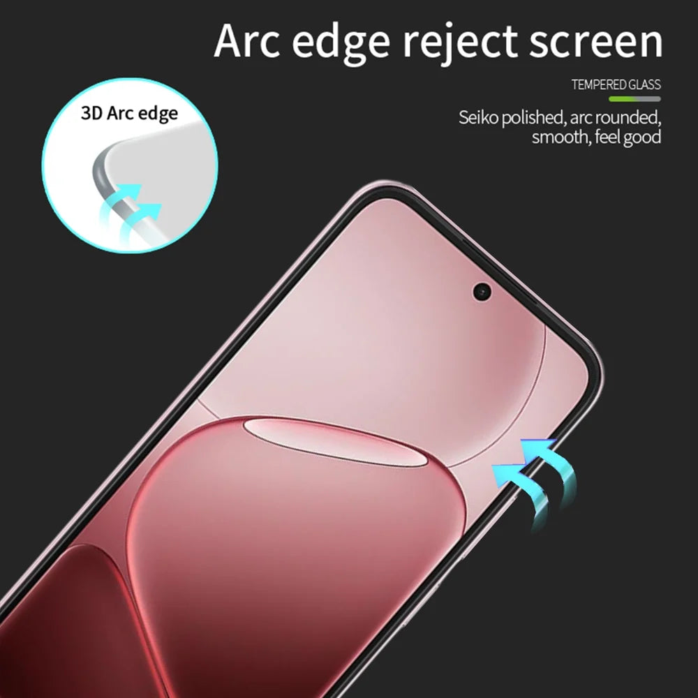 Mofi For Oppo A6x 4G / Oppo A6x 5G / OPPO A6s 5G / Oppo A6s 4G / Oppo A6c 4G / Oppo A6t 4G / Oppo A6t 5G / Oppo A6 5G (Global) Screen Protector 9H 3D Curved Full Glue Full Coverage Tempered Glass Film - Black - 2