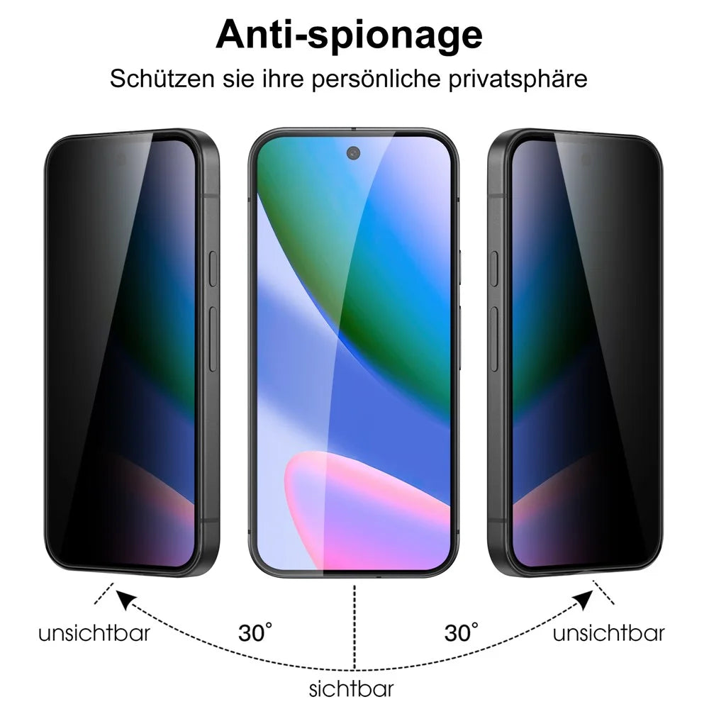 For Google Pixel 10a Tempered Glass Screen Protector 2.5D Arc Edge Anti-Spy Film - 2