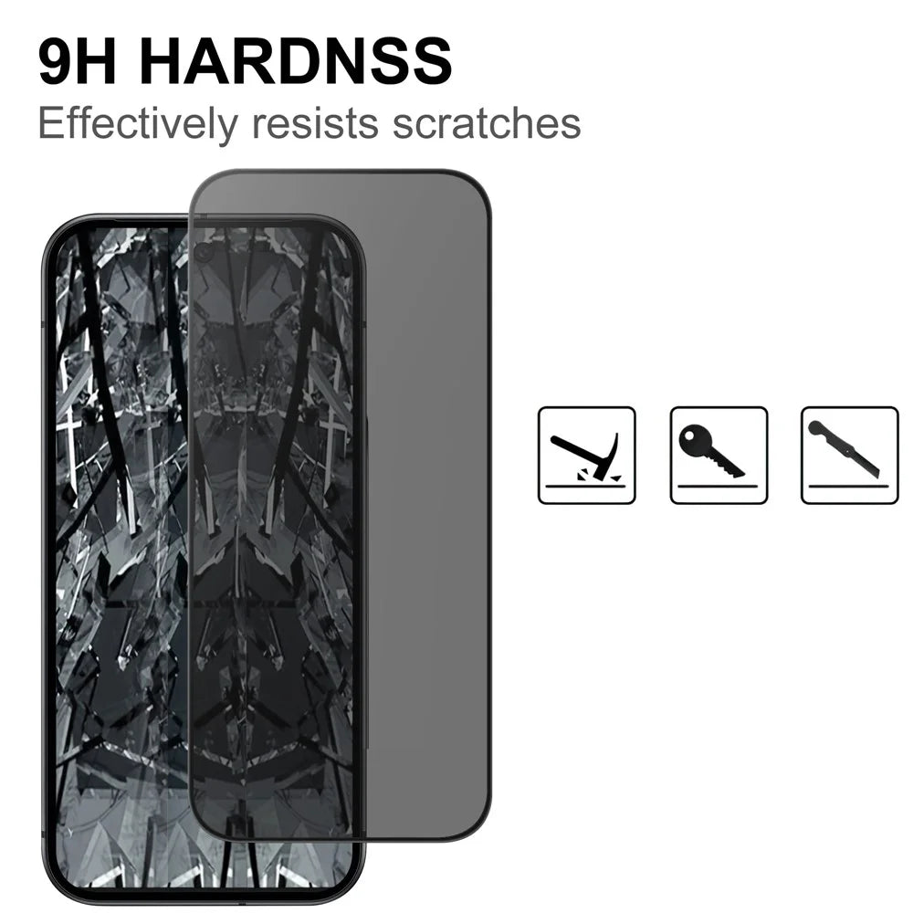 For Google Pixel 10a Tempered Glass Screen Protector 2.5D Arc Edge Anti-Spy Film - 4