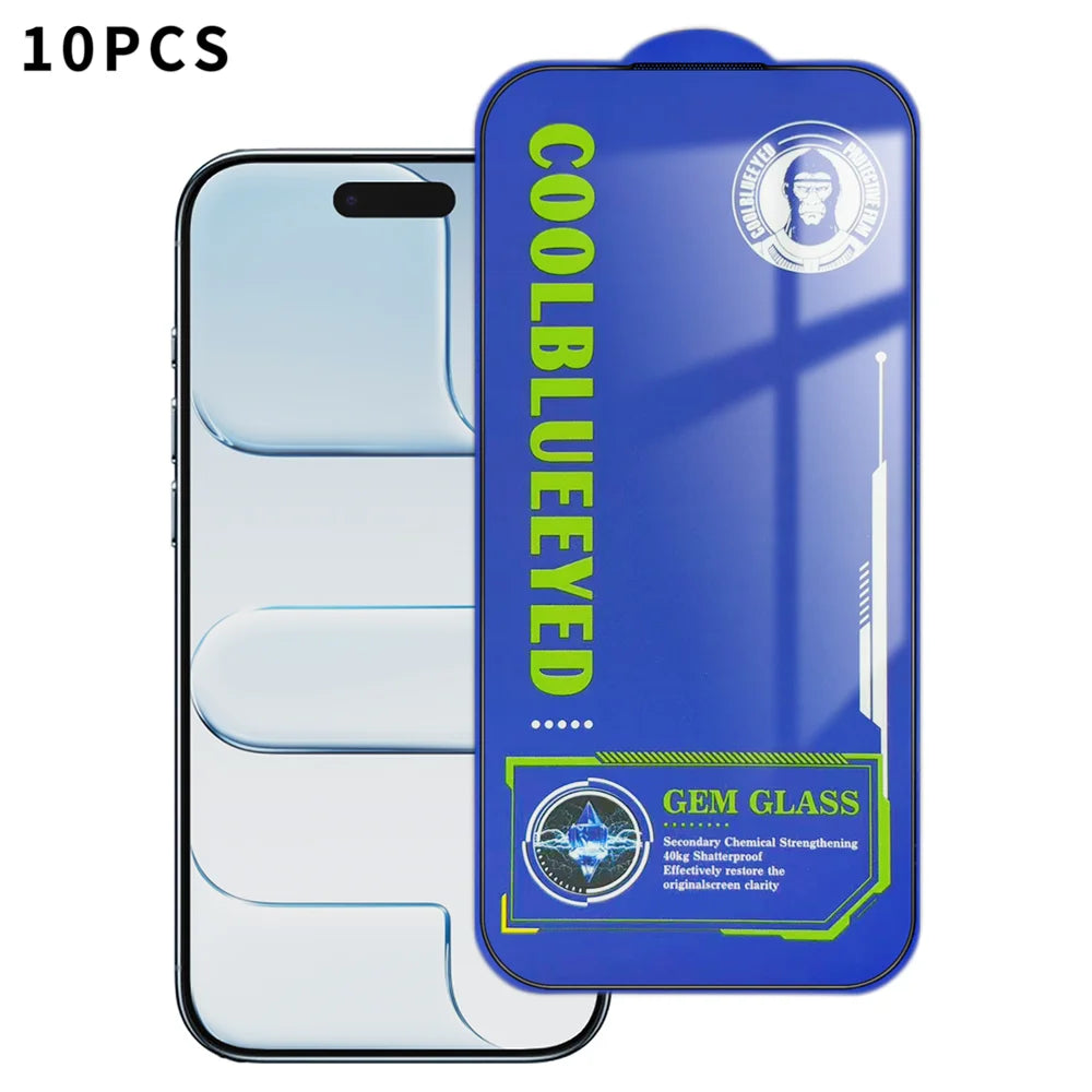 For iPhone Air 10Pcs Tempered Glass  Screen Protector 9H Diamond-Level Hardness Anti-fingerprint Film - Transparent - 1