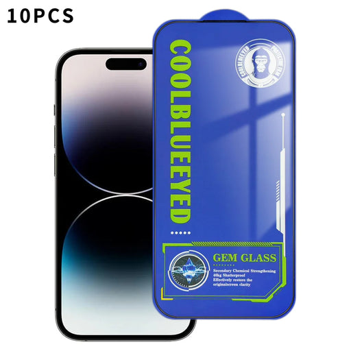 For iPhone 14 Pro 10Pcs Tempered Glass  Screen Protector 9H Diamond-Level Hardness Anti-fingerprint Film - Transparent - 1