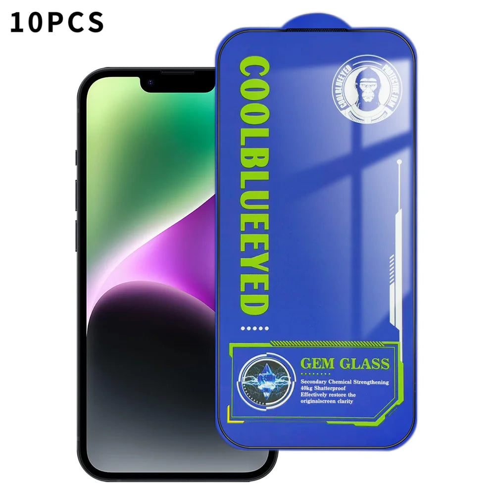 For iPhone 14 10Pcs Tempered Glass  Screen Protector 9H Diamond-Level Hardness Anti-fingerprint Film - Transparent - 1