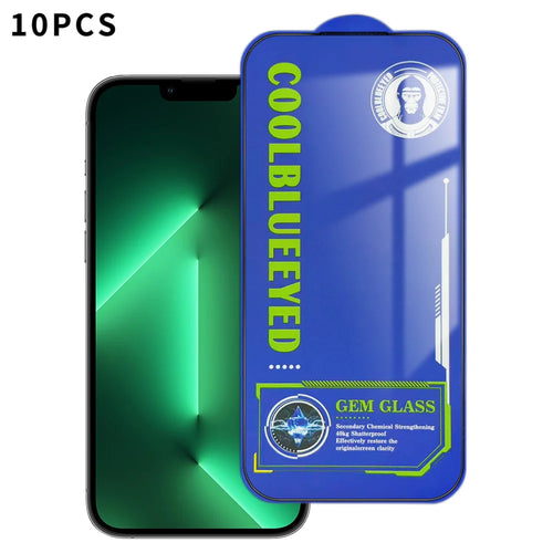 For iPhone 13 Pro 10Pcs Tempered Glass  Screen Protector 9H Diamond-Level Hardness Anti-fingerprint Film - Transparent - 1