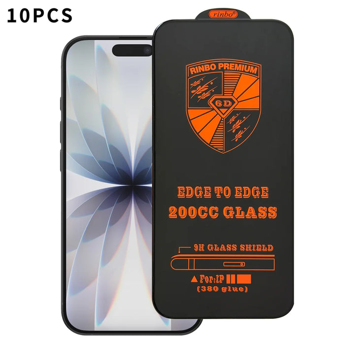 For iPhone 17 RINBO 10Pcs HD Full Coverage Tempered Glass 200CC Silk Printing Anti-static Screen Protector - Transparent - 1
