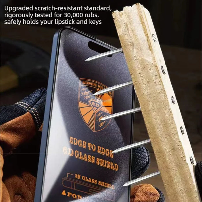 For iPhone 14 Pro RINBO 10Pcs HD Full Coverage Tempered Glass 200CC Silk Printing Anti-static Screen Protector - Transparent - 6