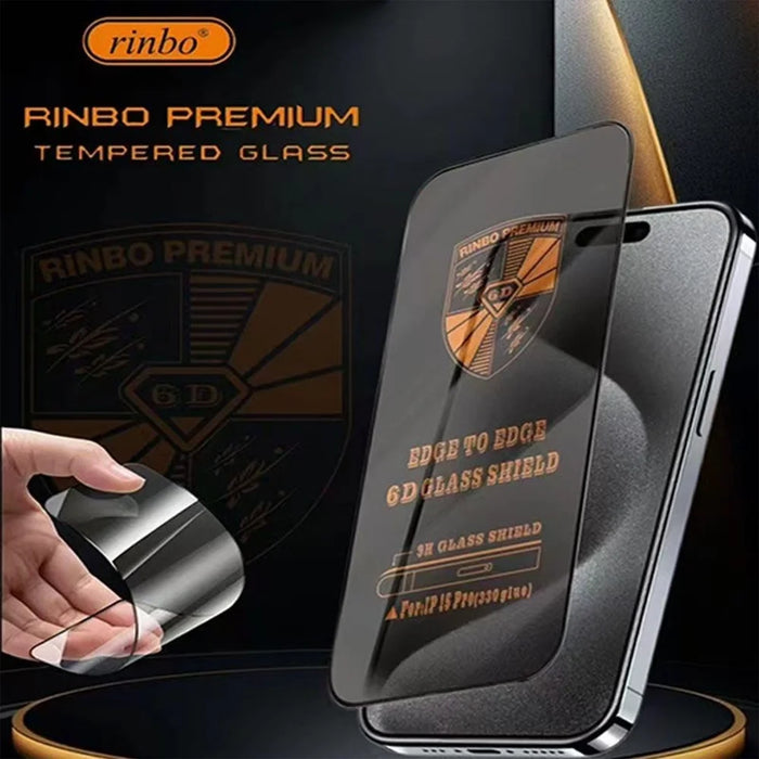 For iPhone 13 RINBO 10Pcs HD Full Coverage Tempered Glass 200CC Silk Printing Anti-static Screen Protector - Transparent - 2
