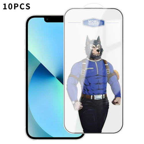 For iPhone 13 10Pcs HD Tempered Glass Anti-fingerprint Shatterproof Full Size Screen Protector - Transparent - 1