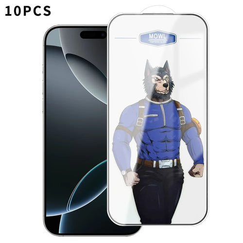 For iPhone 16 Pro 10Pcs HD Tempered Glass Anti-fingerprint Shatterproof Full Size Screen Protector - Transparent - 1