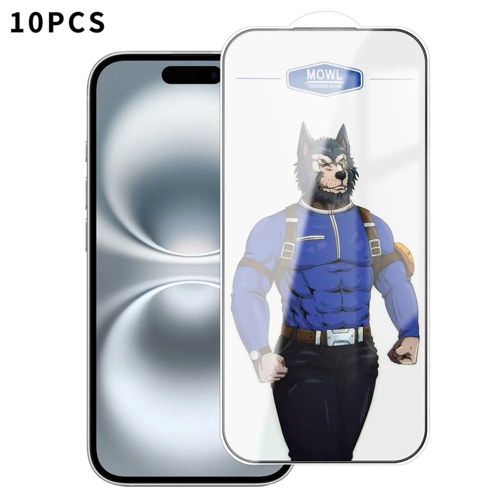 For iPhone 16 10Pcs HD Tempered Glass Anti-fingerprint Shatterproof Full Size Screen Protector - Transparent - 1
