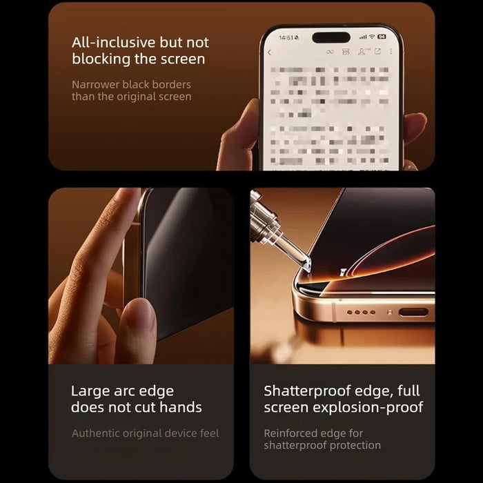 For iPhone 15 Pro Max 10Pcs HD Tempered Glass Anti-fingerprint Shatterproof Full Size Screen Protector - Transparent - 3