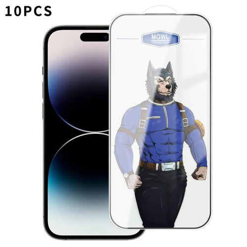For iPhone 14 Pro Max 10Pcs HD Tempered Glass Anti-fingerprint Shatterproof Full Size Screen Protector - Transparent - 1
