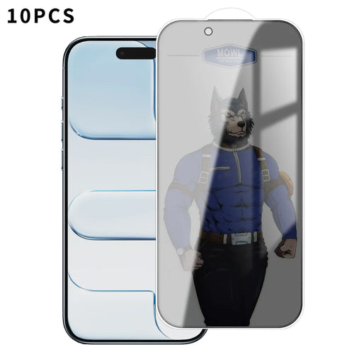 For iPhone Air 10Pcs Privacy Tempered Glass Anti-fingerprint Anti-spy Full Screen Protector - Black - 1