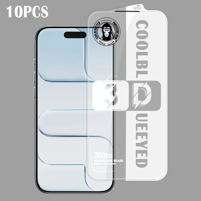 For iPhone Air 10Pcs Tempered Glass 3D Full Coverage 300CC Edgeless Anti Static Screen Protector - Transparent - 1