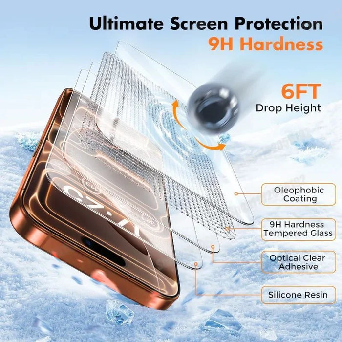 For iPhone 16 Pro 10Pcs Tempered Glass 3D Full Coverage 300CC Edgeless Anti Static Screen Protector - Transparent - 2