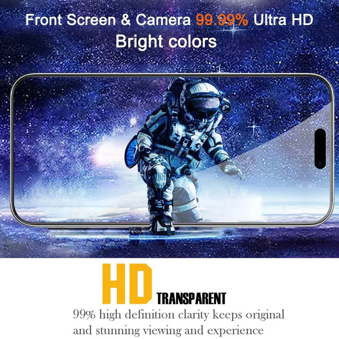 For iPhone 15 Pro 10Pcs Tempered Glass 3D Full Coverage 300CC Edgeless Anti Static Screen Protector - Transparent - 6