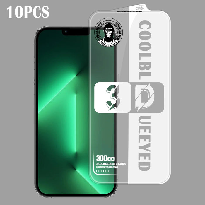For iPhone 13 Pro Max 10Pcs Tempered Glass 3D Full Coverage 300CC Edgeless Anti Static Screen Protector - Transparent - 1