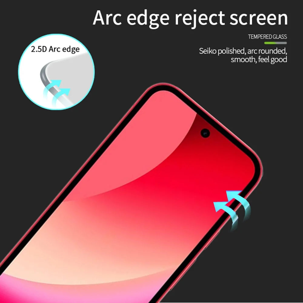 Mofi For Google Pixel 10a Screen Protector 9H Full Glue Full Coverage High Aluminum-Silicon Glass Film - Black - 2