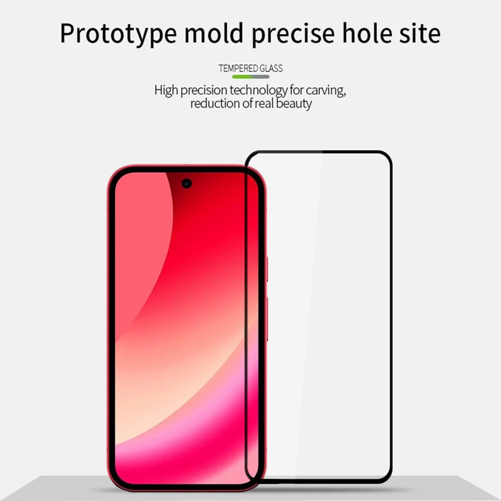 Mofi For Google Pixel 10a Screen Protector 9H Full Glue Full Coverage High Aluminum-Silicon Glass Film - Black - 3