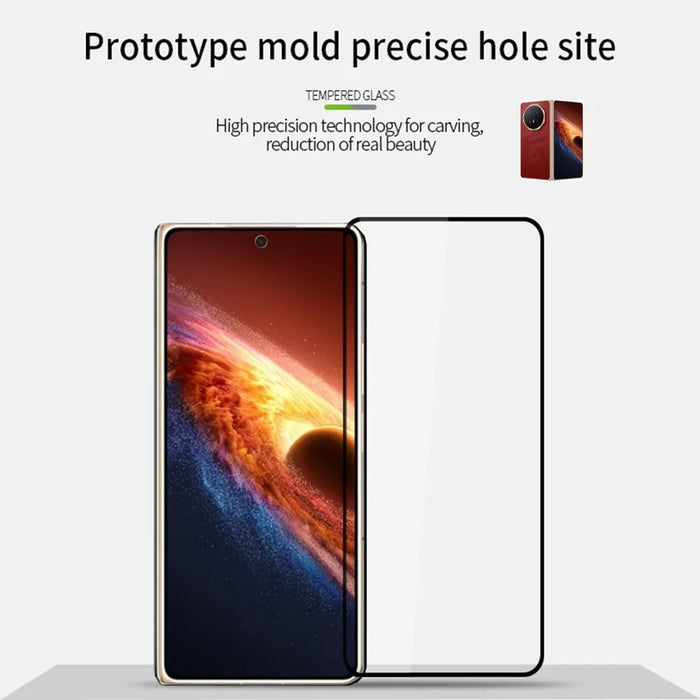 Mofi For Honor Magic V6 5G Screen Protector 9H Full Glue Full Coverage High Aluminum-Silicon Glass Film - Black - 3