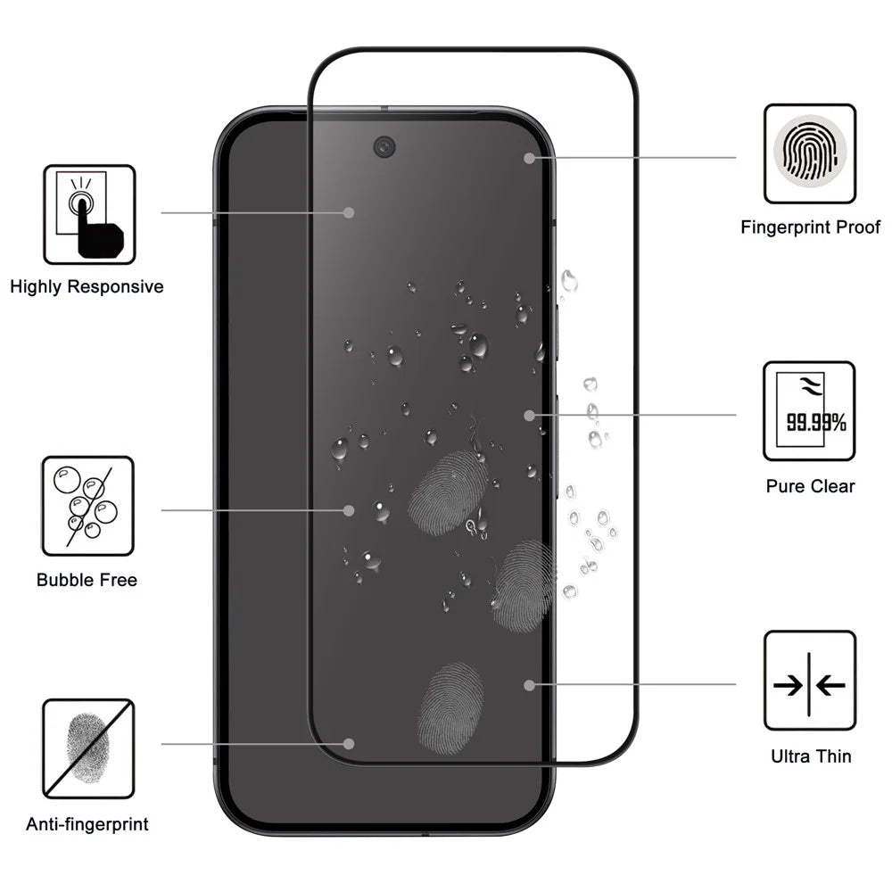 For Google Pixel 10a AGC Tempered Glass with Black Edge Full Glue Full Coverage Screen Protector - 2