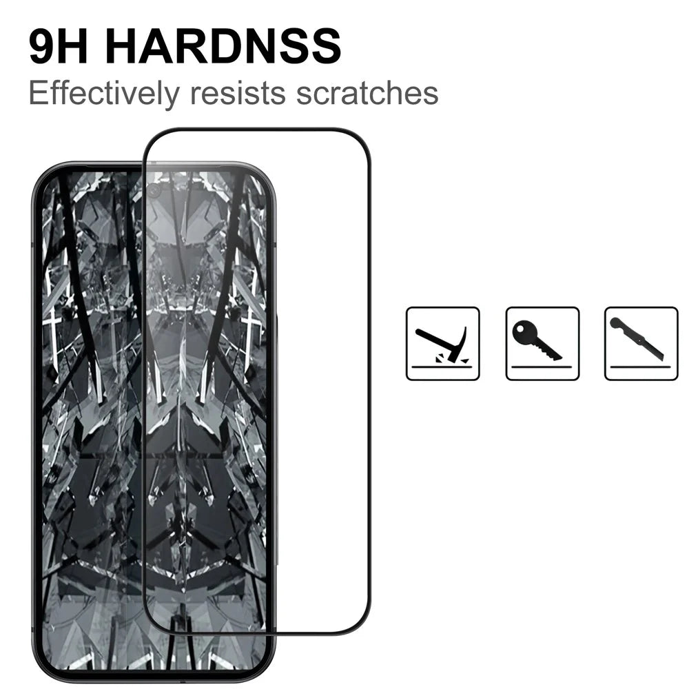For Google Pixel 10a AGC Tempered Glass with Black Edge Full Glue Full Coverage Screen Protector - 3