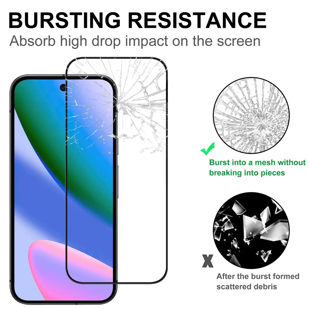For Google Pixel 10a AGC Tempered Glass with Black Edge Full Glue Full Coverage Screen Protector - 4