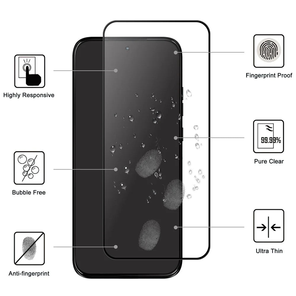For Motorola Moto G87 5G / G67 5G / G77 5G AGC Tempered Glass with Black Edge Full Glue Full Coverage Screen Protector - 2