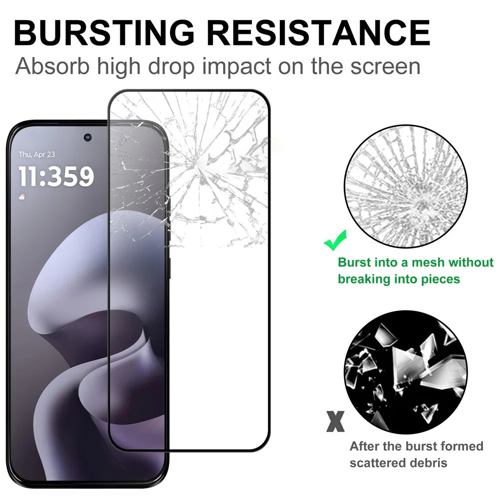 For Motorola Moto G87 5G / G67 5G / G77 5G AGC Tempered Glass with Black Edge Full Glue Full Coverage Screen Protector - 4