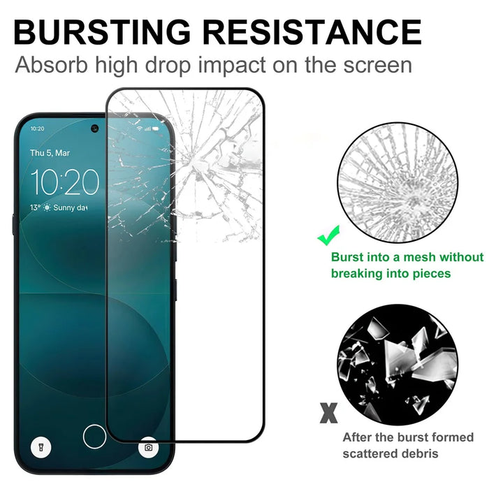 For Nothing Phone (4a) AGC Tempered Glass with Black Edge Full Glue Full Coverage Screen Protector - 4