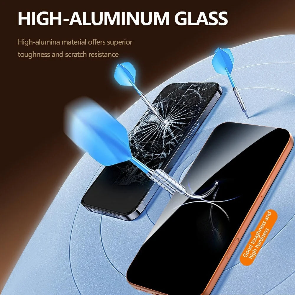 LEREACH For iPhone 16 Pro Max Privacy Tempered Glass Screen Protector 28° Anti-spy Full Cover Film - Black - 7
