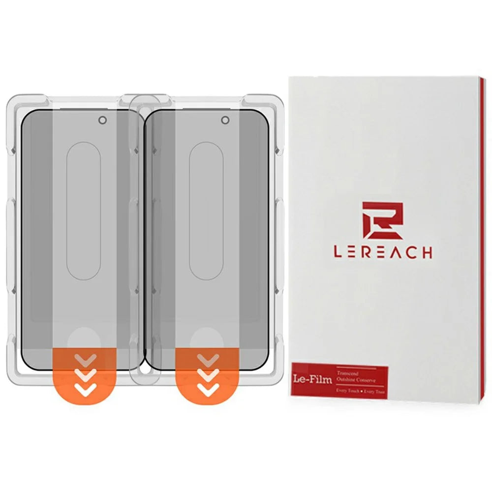 LEREACH 2Pcs For iPhone 16 Pro Max Privacy Tempered Glass Screen Protector 28° Anti-spy Full Cover Film - Black - 1