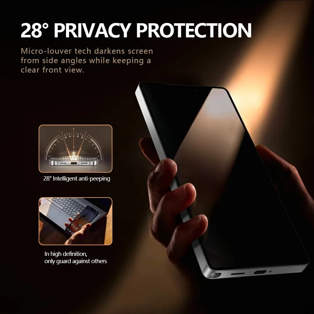 LEREACH 2Pcs For Samsung Galaxy S24 Ultra Privacy Tempered Glass Screen Protector 28° Anti-spy Full Cover Film - Black - 6