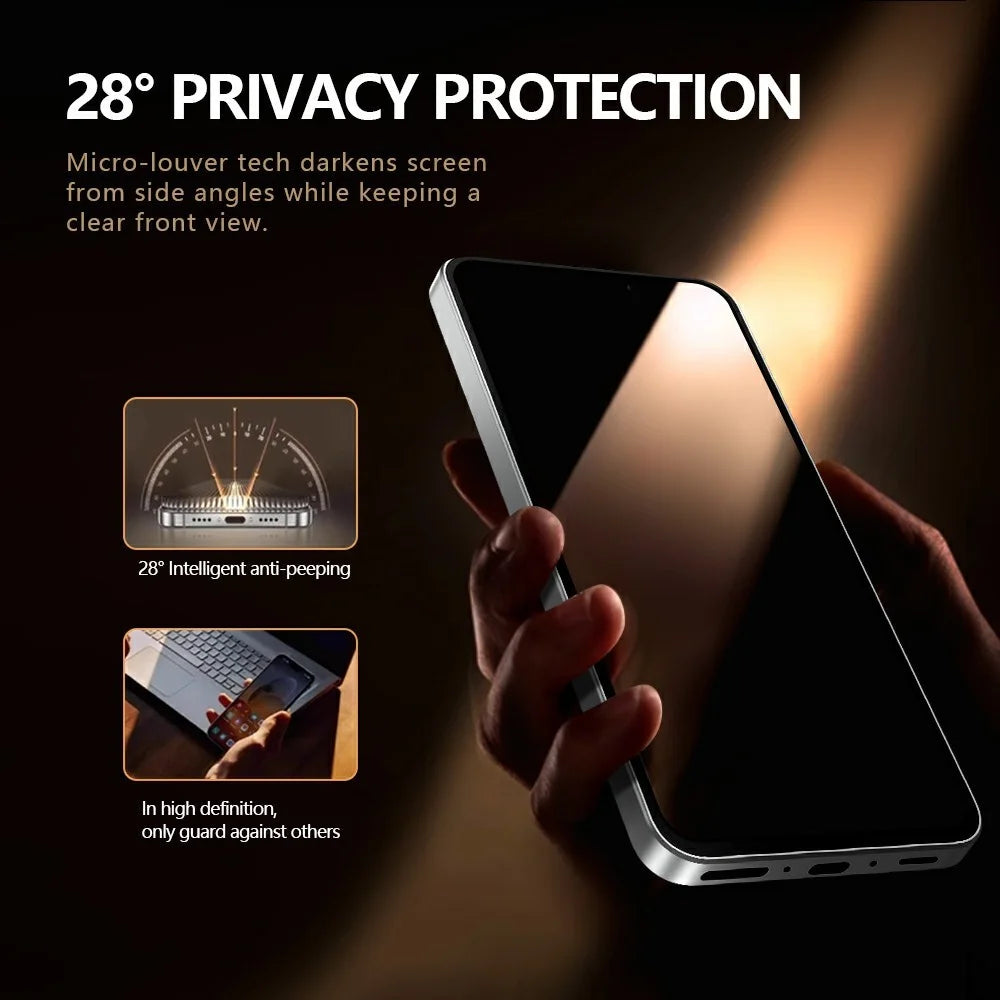 LEREACH 2Pcs For Samsung Galaxy S25 FE Privacy Tempered Glass Screen Protector 28° Anti-spy Full Cover Film - Black - 6