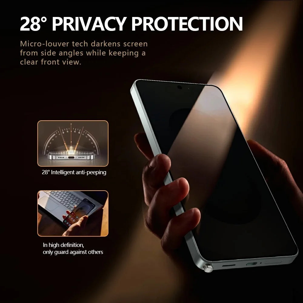 LEREACH 2Pcs For Samsung Galaxy S26 Ultra Privacy Tempered Glass Screen Protector 28° Anti-spy Full Cover Film - Black - 6