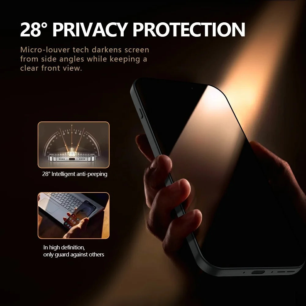 LEREACH For OnePlus 15 5G Privacy Tempered Glass Screen Protector 28° Anti-spy Full Cover Film - Black - 6