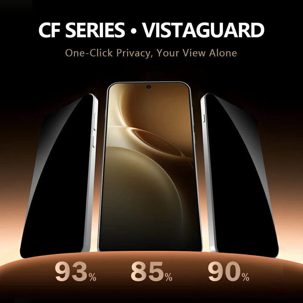 LEREACH For vivo X300 Pro 5G Privacy Tempered Glass Screen Protector 28° Anti-spy Full Cover Film - Black - 4