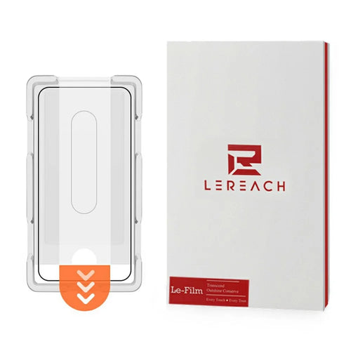 LEREACH For iPhone 14 Tempered Glass Full Screen Protector Anti-Fingerprint Film with Dust-Free Installation Tool - Black - 1