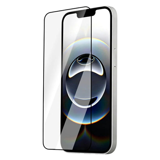 LEREACH 2Pcs For iPhone 14 Tempered Glass Full Screen Protector Anti-Fingerprint Film with Dust-Free Installation Tool - Black - 2