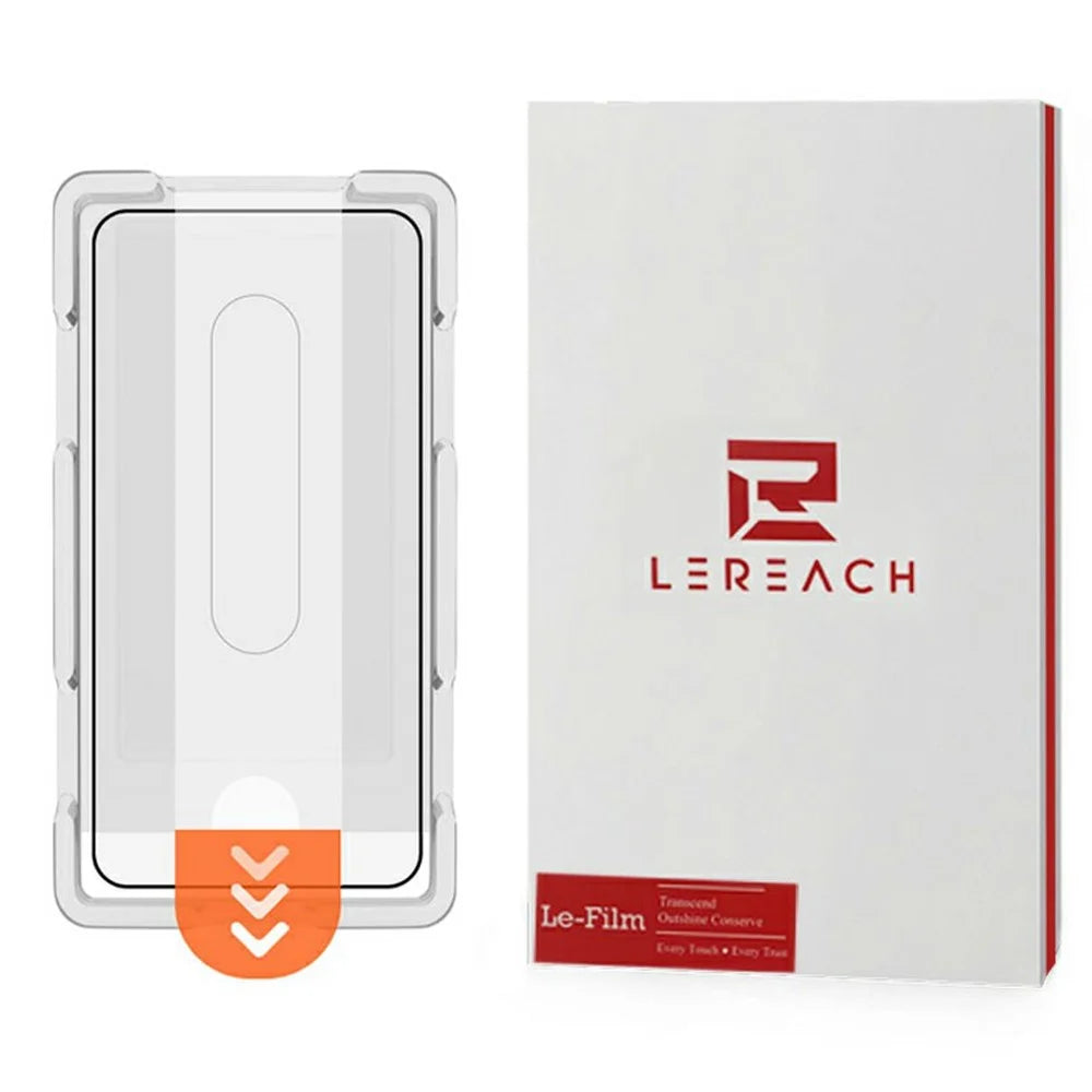 LEREACH For Samsung Galaxy A56 5G Tempered Glass Full Screen Protector Anti-Fingerprint Film with Dust-Free Installation Tool - Black - 1