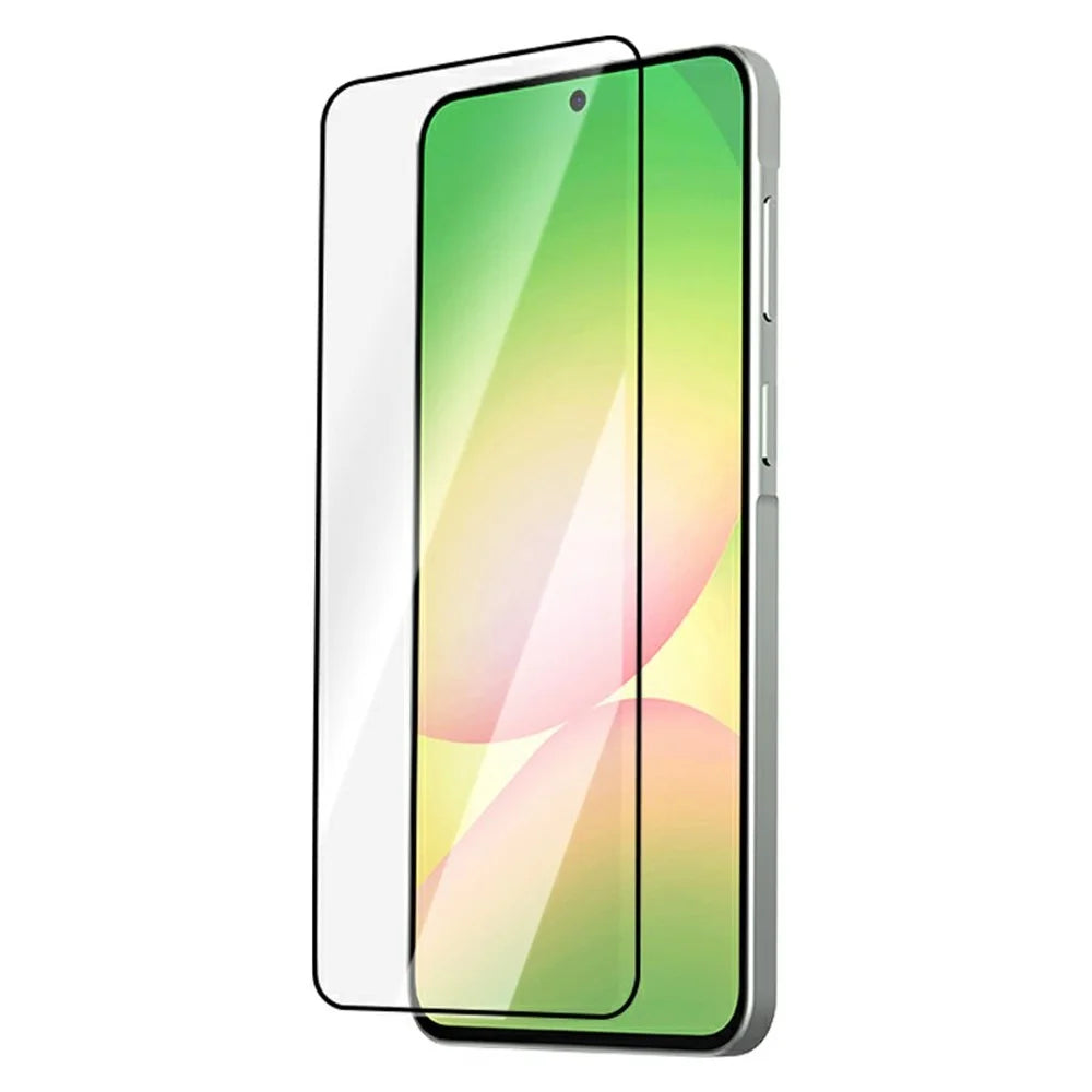 LEREACH For Samsung Galaxy A57 5G Tempered Glass Full Screen Protector Anti-Fingerprint Film with Dust-Free Installation Tool - Black - 2