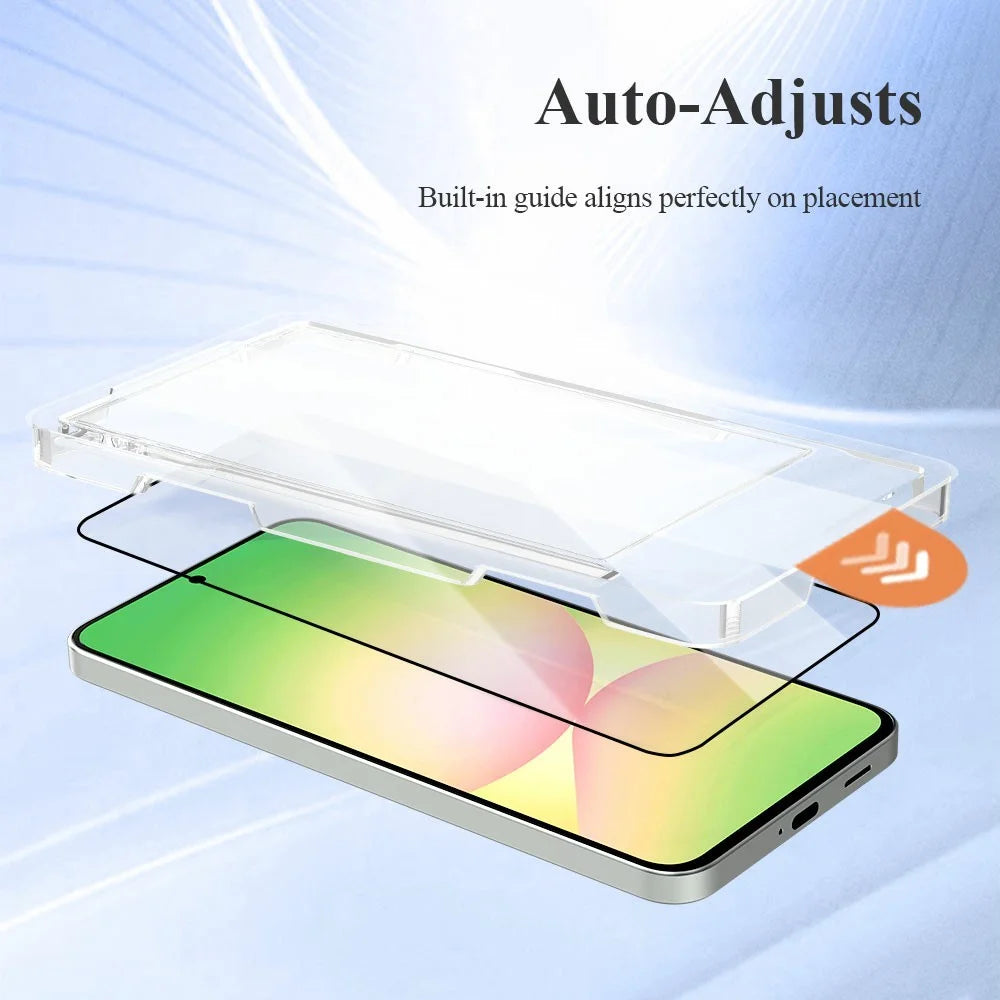 LEREACH 2Pcs For Samsung Galaxy A57 5G Tempered Glass Full Screen Protector Anti-Fingerprint Film with Dust-Free Installation Tool - Black - 6