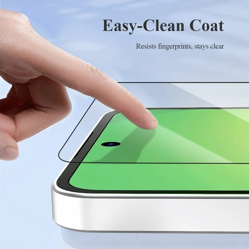 LEREACH For Samsung Galaxy S25 FE Tempered Glass Full Screen Protector Anti-Fingerprint Film with Dust-Free Installation Tool - Black - 7