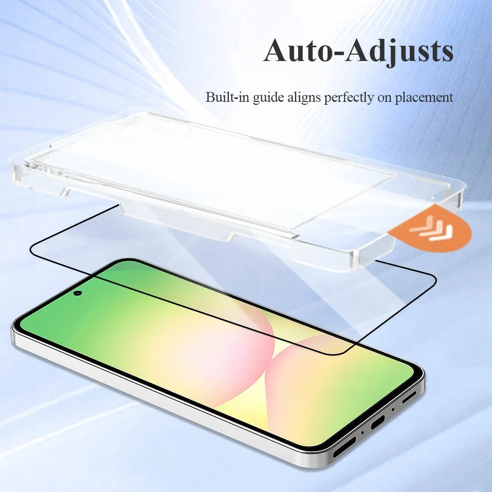 LEREACH 2Pcs For Samsung Galaxy S25 FE Tempered Glass Full Screen Protector Anti-Fingerprint Film with Dust-Free Installation Tool - Black - 6