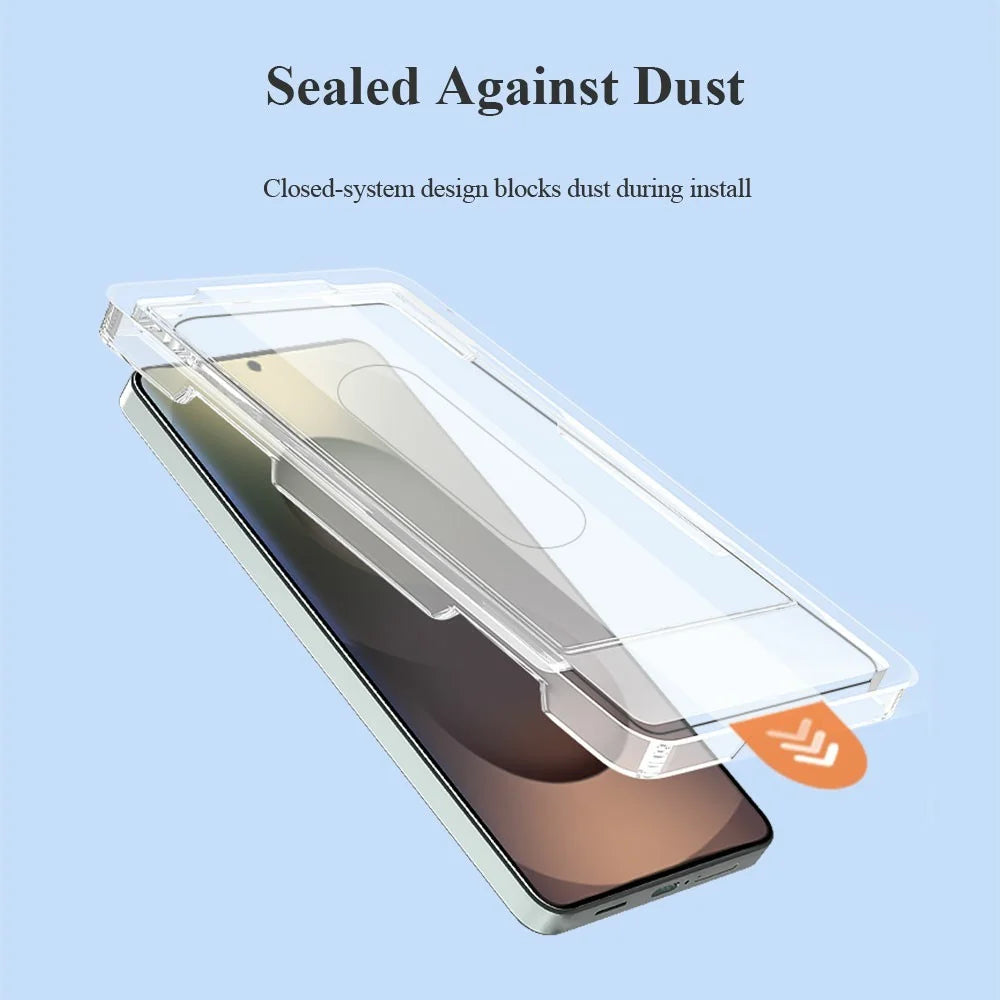 LEREACH 2Pcs For Samsung Galaxy S26 Tempered Glass Full Screen Protector Anti-Fingerprint Film with Dust-Free Installation Tool - Black - 5