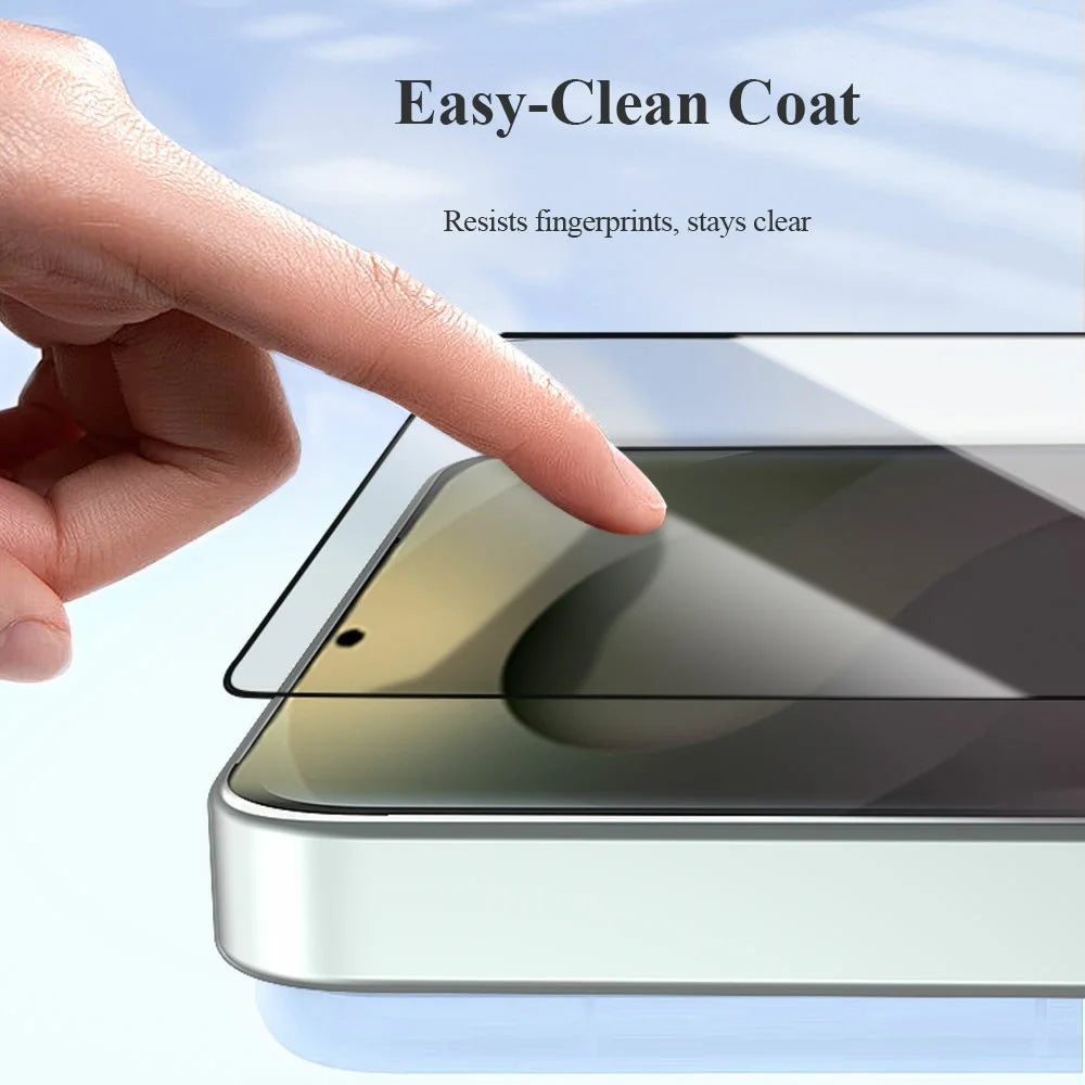 LEREACH 2Pcs For Samsung Galaxy S26 Tempered Glass Full Screen Protector Anti-Fingerprint Film with Dust-Free Installation Tool - Black - 7