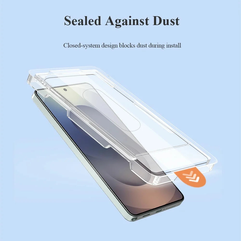 LEREACH For Samsung Galaxy S26 Ultra Tempered Glass Full Screen Protector Anti-Fingerprint Film with Dust-Free Installation Tool - Black - 5