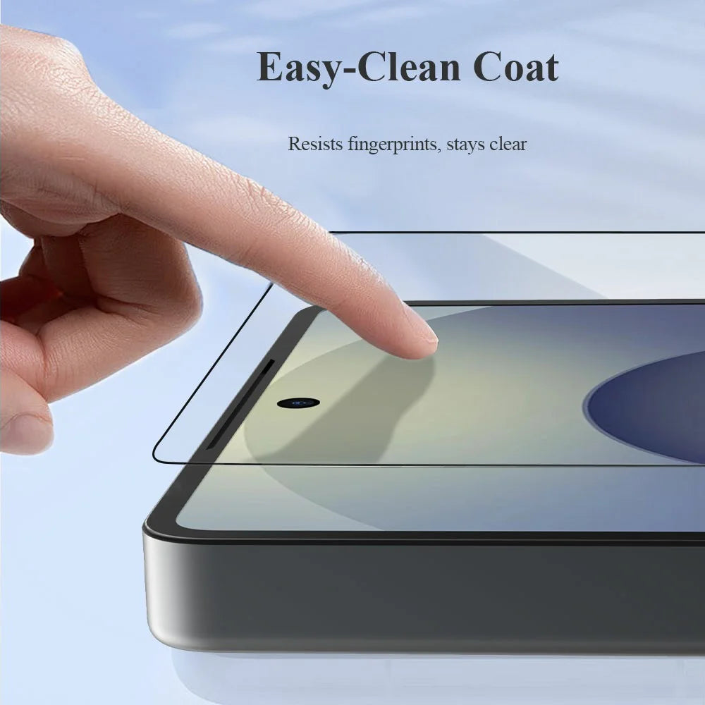LEREACH For Samsung Galaxy S25 Ultra Tempered Glass Full Screen Protector Anti-Fingerprint Film with Dust-Free Installation Tool - Black - 7