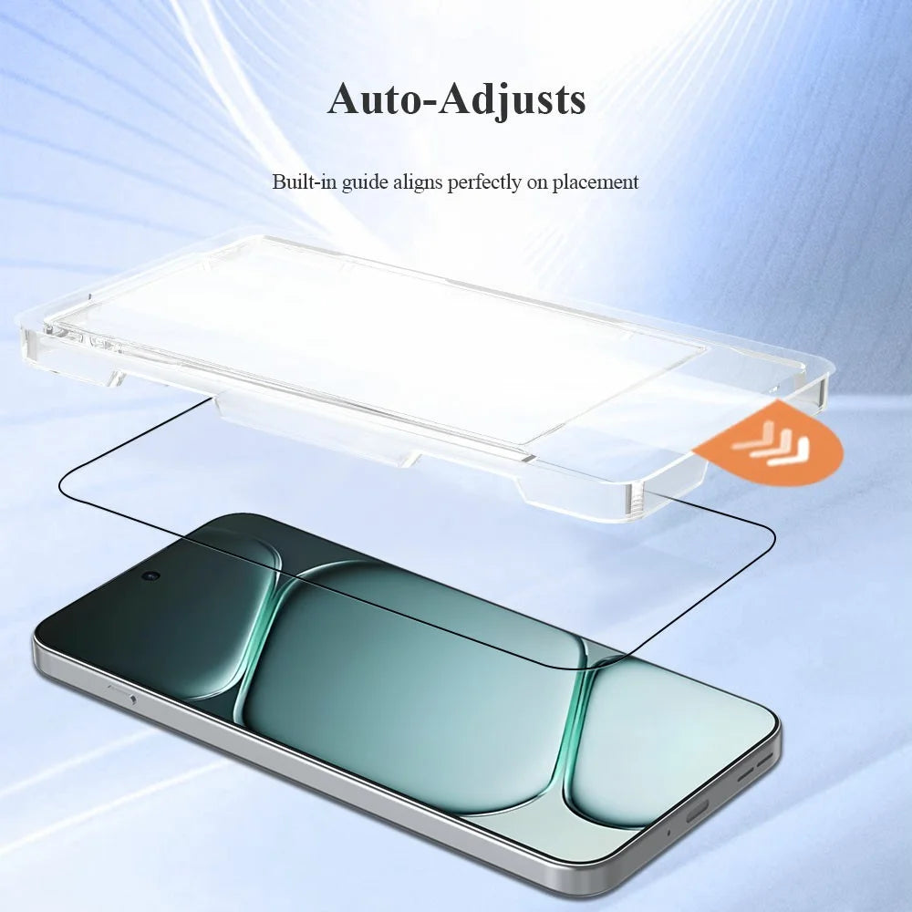 LEREACH For OnePlus Ace 6 5G Tempered Glass Full Screen Protector Anti-Fingerprint Film with Dust-Free Installation Tool - Black - 6