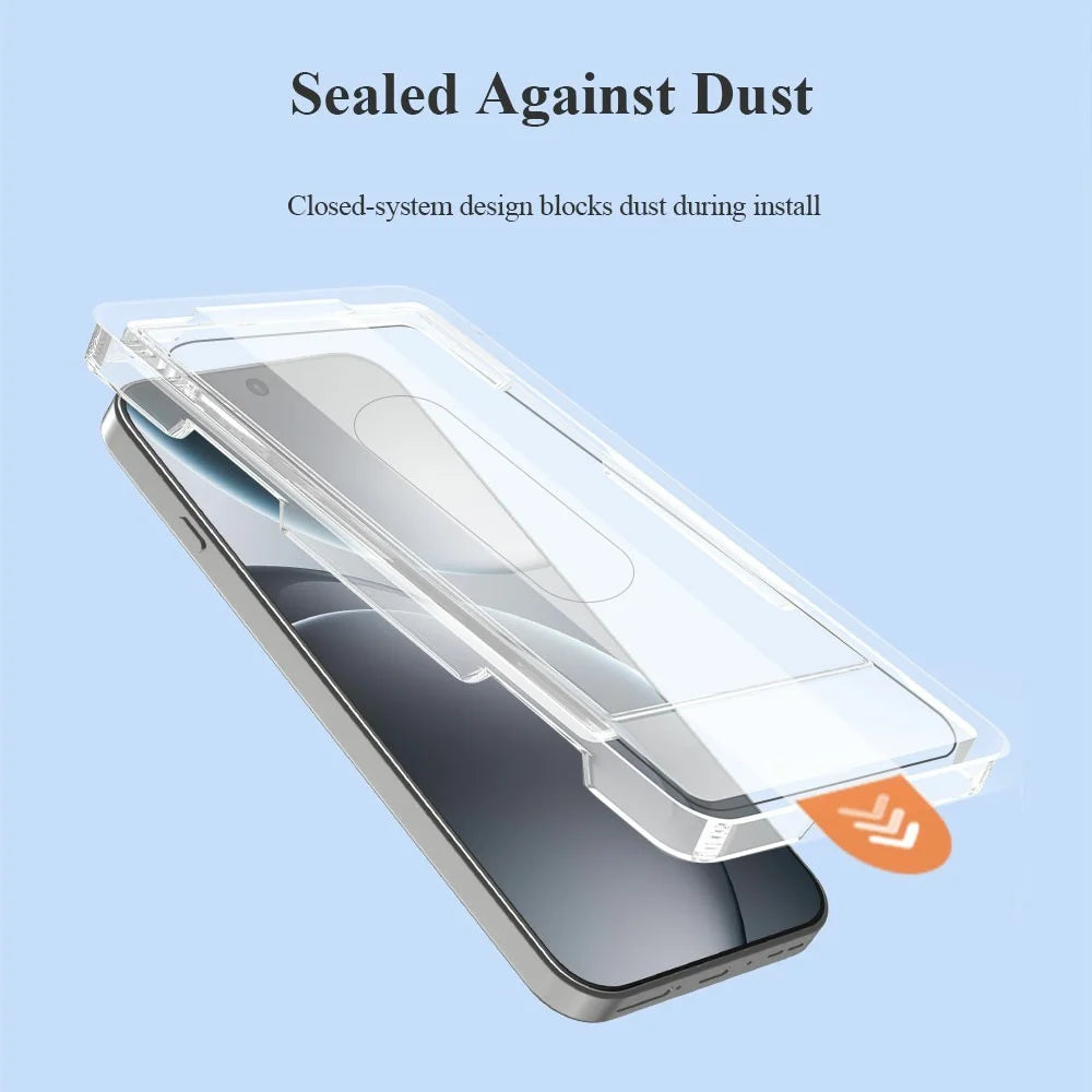 LEREACH For Oppo Find X9 Pro 5G Tempered Glass Full Screen Protector Anti-Fingerprint Film with Dust-Free Installation Tool - Black - 5