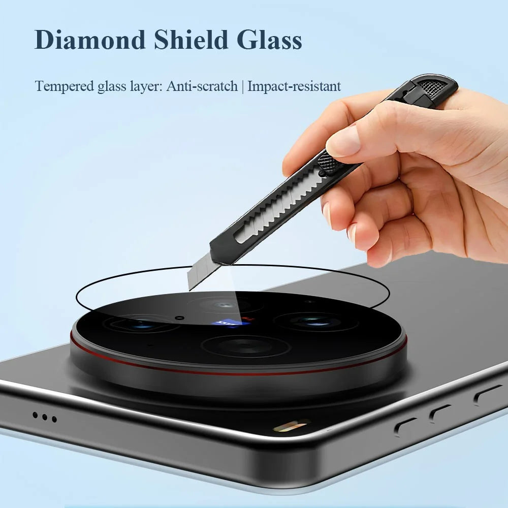LEREACH 2Pcs For vivo X300s 5G Camera Lens Protector Full Cover High Aluminium-silicon Glass Lens Film with Auto-Align Installation Frame - Transparent with Black Circle - 4